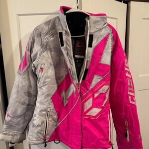 Women's Pink and Gray Snowmobile Jacket